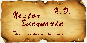 Nestor Ducanović vizit kartica